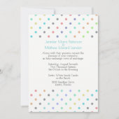 Colorful Confetti Polka Dot Wedding Einladung (Vorderseite)