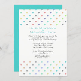 Colorful Confetti Polka Dot Wedding Einladung