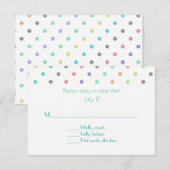 Colorful Confetti Polka Dot Wedding RSVP Card Karte (Vorne/Hinten)