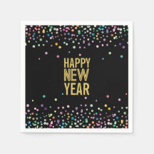 Colorful Confetti Silvester Party Napkins