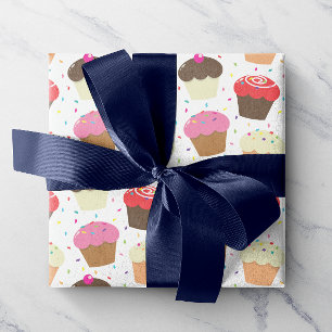 Colorful Confetti & Sprinkles Cupcakes Geschenkpapier