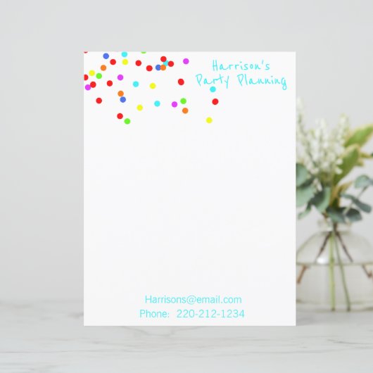 Colorful Confetti Stationery (Stehend Vorderseite)