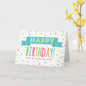 Colorful Confetti Tante Birthday Card Karte (Gelbe Blume)