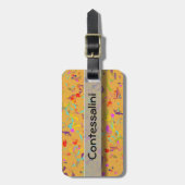 Colorful Confetti Toss Abstrakter Individuelle Nam Gepäckanhänger (Vorderseite vertikal)