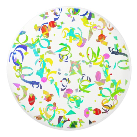 Colorful Confetti Toss Artwork Keramikknauf (Vorderseite)