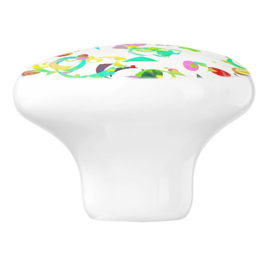 Colorful Confetti Toss Artwork Keramikknauf (Seitenansicht)
