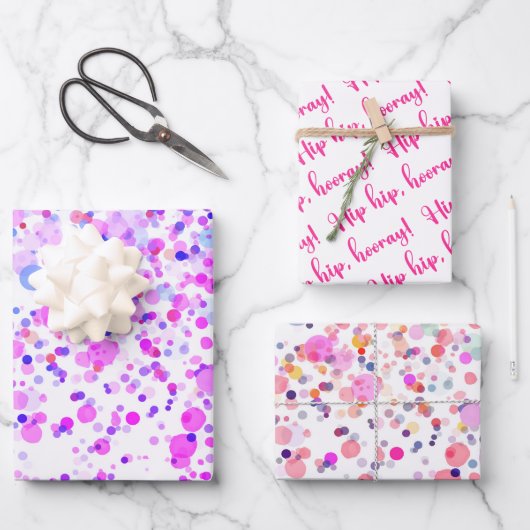 Colorful Confetti Wedding Geschenkpapier Set (Vorderseite)