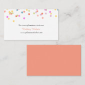 Colorful Confetti Wedding Website Card Begleitkarte (Vorne/Hinten)