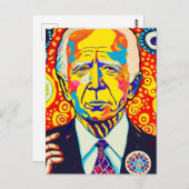 Colorful Contemporary Joe Biden Portrait Postkarte (Vorne/Hinten)