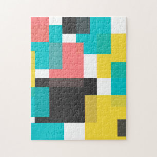 Colorful, cool, trendy, urban geometric shape art puzzle