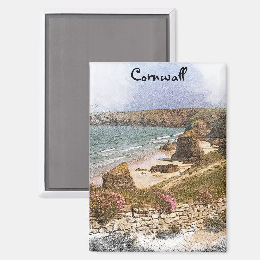 Colorful Cornwall England Küstenlandschaft Magnet (Vorderseite/Rückseite)