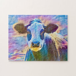 Colorful Cow Art Puzzle