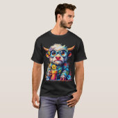 Colorful Cow T-Shirt with Cold Drink (Vorne ganz)