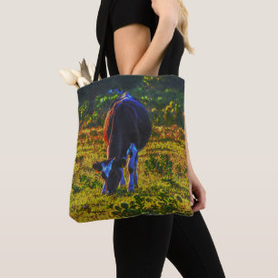 Colorful Cow Texas Art Farm Tasche