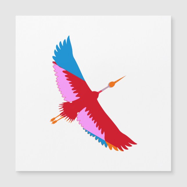 Colorful Crane Magnetkarte (Vorderseite)