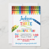 Colorful Crayon Art Party Einladung (Vorderseite)