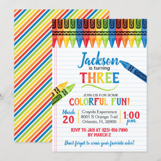 Colorful Crayon Art Party Einladung