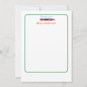 Colorful Crayon / Kindergarten Lehrerbewertung Dankeskarte (Rückseite)