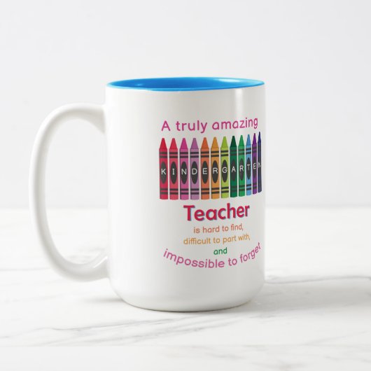 Colorful Crayon / Kindergarten Lehrerbewertung Zweifarbige Tasse (Links)