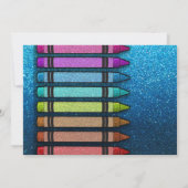 Colorful Crayon Rainbow Glitzer Einladung (Rückseite)