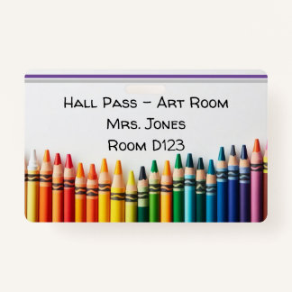 Colorful Crayons Hall Pass Ausweis