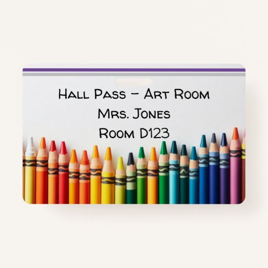 Colorful Crayons Hall Pass Ausweis (Vorderseite)