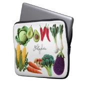 Colorful Crochet Gemüsemushroom Collage Name Laptopschutzhülle (Vorderseite Links)