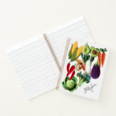 Colorful Crochet Gemüsemushroom Collage Name Notizblock (Innenseite)