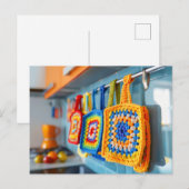 Colorful Crochet Pot Holders Made From Granny Squa Postkarte (Vorne/Hinten)