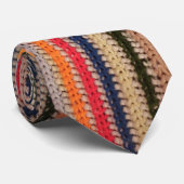 Colorful Crochet Print Krawatte (Gerollt)