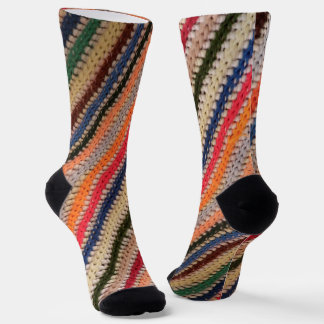 Colorful Crochet Print Socken