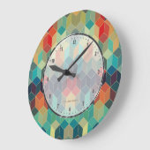 Colorful Cubes Große Wanduhr (Winkel)