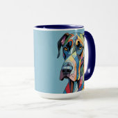 Colorful Cubist Great Dane Tasse (VorderseiteRechts)