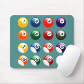 Colorful Cue Balls Mousepad (Mit Mouse)
