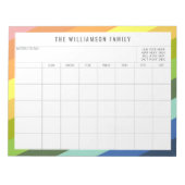Colorful Custom Family Planner Calendar Notizblock (Vorderseite)