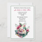 Colorful Custom Piano Recital Invitation Einladung (Vorderseite)