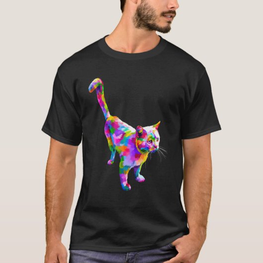 Colorful Cute Cat Graphic 2 T-Shirt (Vorderseite)