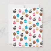 Colorful Cute Cupcakes Pattern  Dankeskarte (Rückseite)