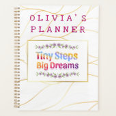 Colorful Cute Floral Custom Name Planer (Vorderseite)