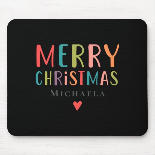 Colorful Cute Merry Christmas Matching Family  Mousepad (Vorne)