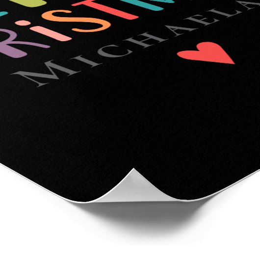 Colorful Cute Merry Christmas Matching Family Poster (Ecke)