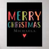 Colorful Cute Merry Christmas Matching Family Poster (Vorne)