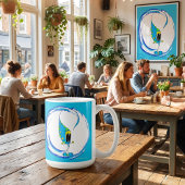 Colorful Cute Quirky Cartoon Character Kaffeetasse