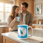 Colorful Cute Quirky Cartoon Character Kaffeetasse