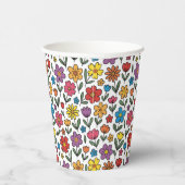 Colorful Cute Spring Flowers Paper Cups Pappbecher (Rechts)
