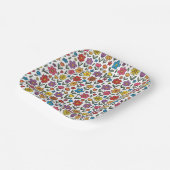 Colorful Cute Spring Flowers Paper Plates Pappteller (Gewinkelt)