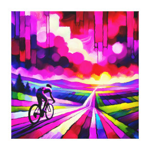 Colorful Cycling Dreamscape Journey  Leinwanddruck