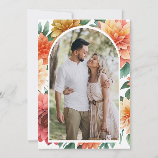 Colorful Dahlia Mason Jar Foto Brautparty Einladung (Rückseite)