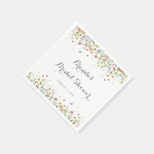 Colorful Dainty Wild Blume Brautparty Serviette (Ecke)