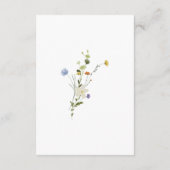 Colorful Dainty Wild Blume Calligraphy Hotel Begleitkarte (Rückseite)